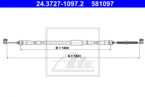 жило за ръчна спирачка ATE 24.3727-1097.2