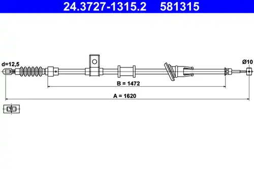 жило за ръчна спирачка ATE 24.3727-1315.2
