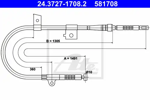 жило за ръчна спирачка ATE 24.3727-1708.2