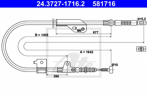 жило за ръчна спирачка ATE 24.3727-1716.2