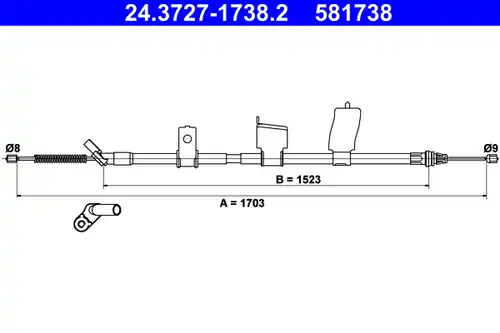 жило за ръчна спирачка ATE 24.3727-1738.2
