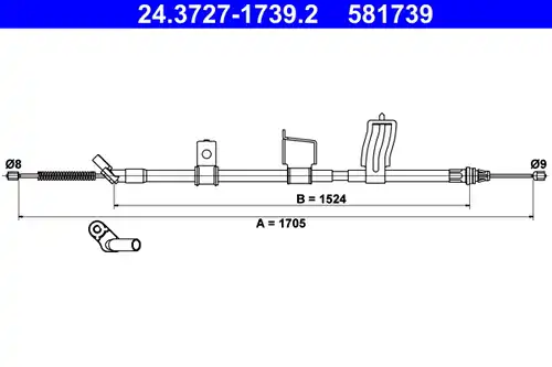 жило за ръчна спирачка ATE 24.3727-1739.2