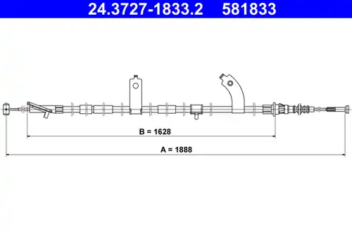 жило за ръчна спирачка ATE 24.3727-1833.2