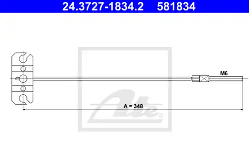 жило за ръчна спирачка ATE 24.3727-1834.2