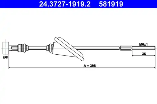 жило за ръчна спирачка ATE 24.3727-1919.2