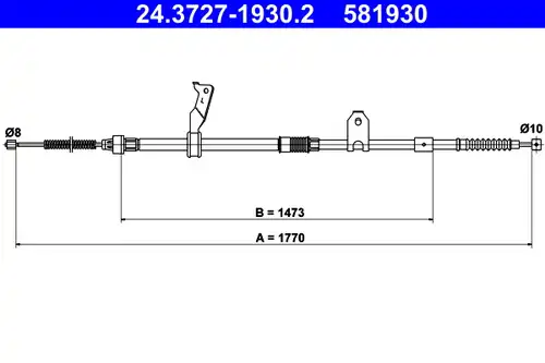 жило за ръчна спирачка ATE 24.3727-1930.2