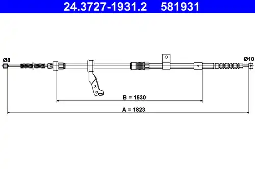 жило за ръчна спирачка ATE 24.3727-1931.2