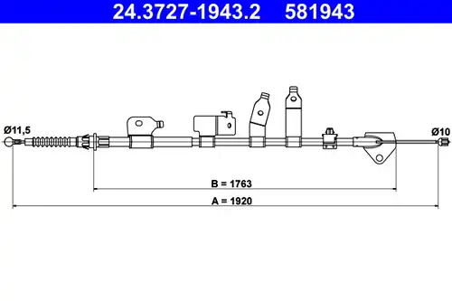 жило за ръчна спирачка ATE 24.3727-1943.2