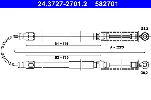 жило за ръчна спирачка ATE 24.3727-2701.2