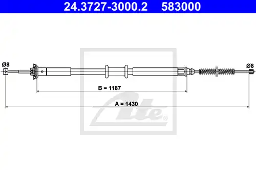 жило за ръчна спирачка ATE 24.3727-3000.2