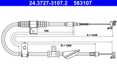 жило за ръчна спирачка ATE 24.3727-3107.2