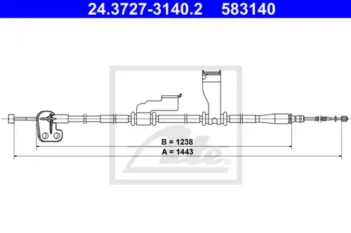 жило за ръчна спирачка ATE 24.3727-3140.2