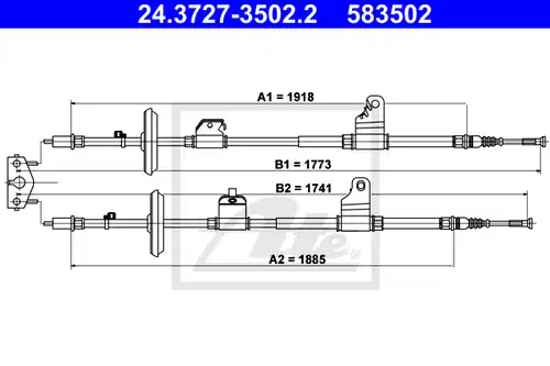 жило за ръчна спирачка ATE 24.3727-3502.2