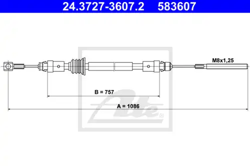 жило за ръчна спирачка ATE 24.3727-3607.2
