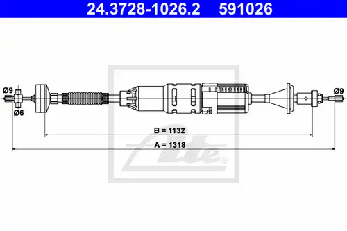 въжен механизъм, задействане на съединителя ATE 24.3728-1026.2