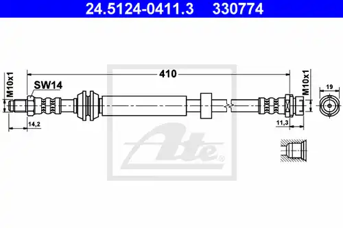 спирачен маркуч ATE 24.5124-0411.3