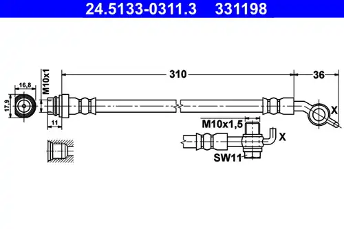 спирачен маркуч ATE 24.5133-0311.3