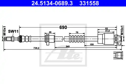 спирачен маркуч ATE 24.5134-0689.3