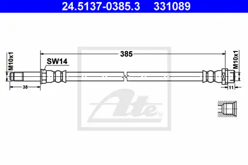 спирачен маркуч ATE 24.5137-0385.3
