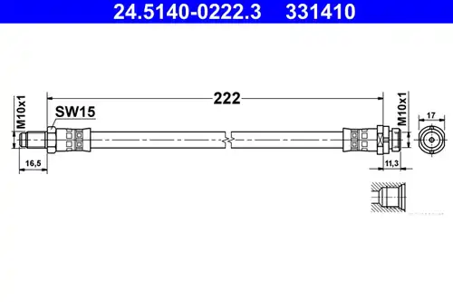 спирачен маркуч ATE 24.5140-0222.3