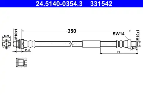 спирачен маркуч ATE 24.5140-0354.3