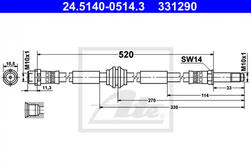 спирачен маркуч ATE 24.5140-0514.3