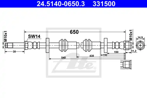 спирачен маркуч ATE 24.5140-0650.3