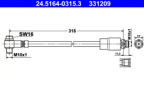 спирачен маркуч ATE 24.5164-0315.3