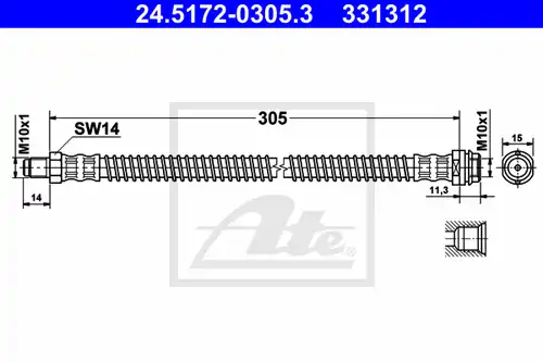 спирачен маркуч ATE 24.5172-0305.3