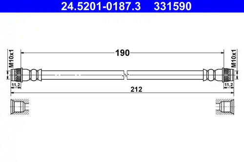 спирачен маркуч ATE 24.5201-0187.3