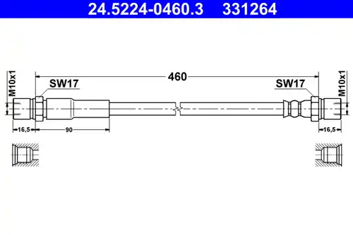 спирачен маркуч ATE 24.5224-0460.3