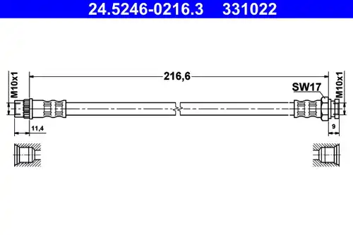 спирачен маркуч ATE 24.5246-0216.3