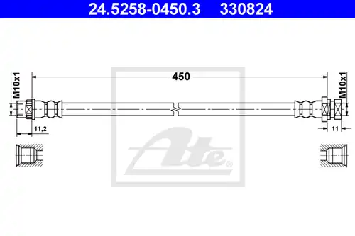 спирачен маркуч ATE 24.5258-0450.3