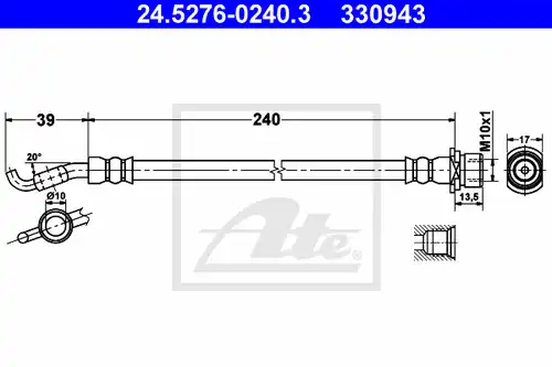 спирачен маркуч ATE 24.5276-0240.3