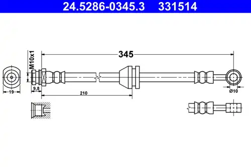 спирачен маркуч ATE 24.5286-0345.3