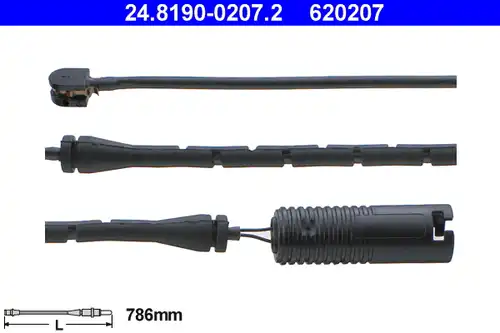 предупредителен контактен сензор, износване на накладките ATE 24.8190-0207.2