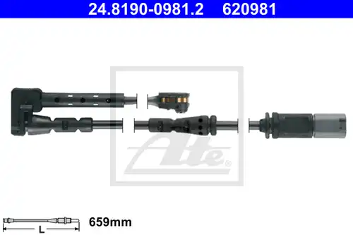 предупредителен контактен сензор, износване на накладките ATE 24.8190-0981.2