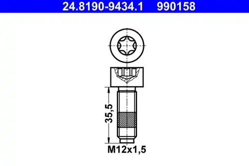винт, спирачен диск ATE 24.8190-9434.1