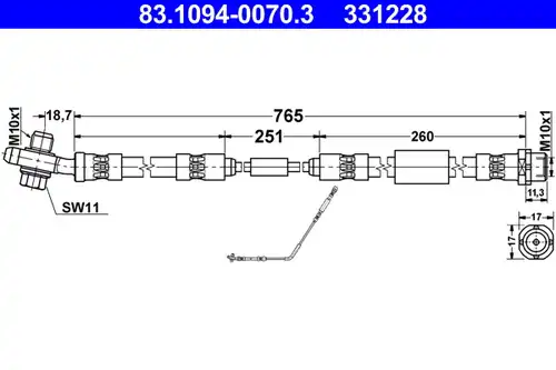 спирачен маркуч ATE 83.1094-0070.3