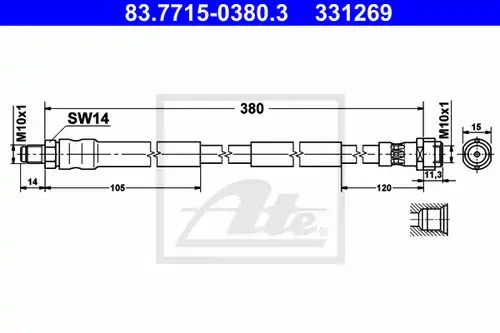 спирачен маркуч ATE 83.7715-0380.3