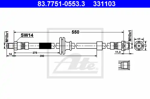 спирачен маркуч ATE 83.7751-0553.3