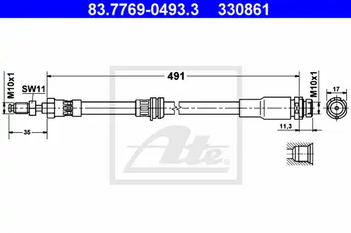 спирачен маркуч ATE 83.7769-0493.3