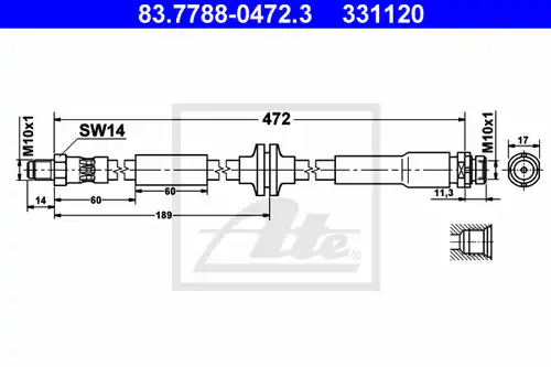 спирачен маркуч ATE 83.7788-0472.3