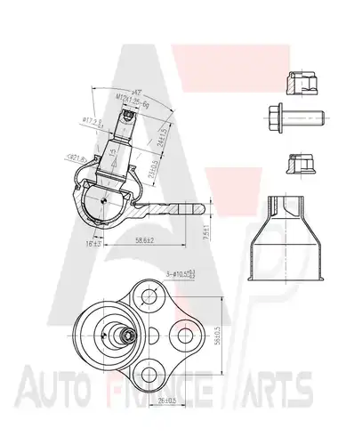 Шарнири AUTO FRANCE PARTS 11-0017C