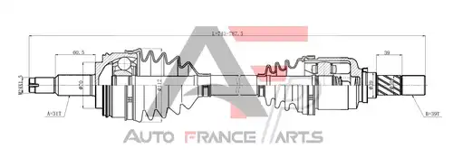 полуоска AUTO FRANCE PARTS 16-0054C