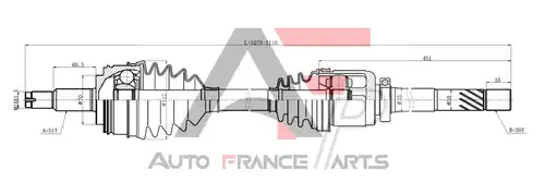 полуоска AUTO FRANCE PARTS 16-0055C