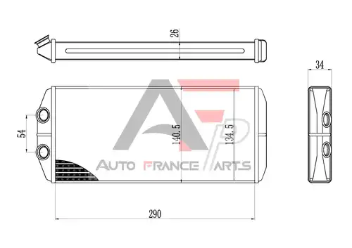 топлообменник, отопление на вътрешното пространство AUTO FRANCE PARTS 45-0008C