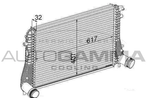 интеркулер (охладител за въздуха на турбината) AUTOGAMMA 105637