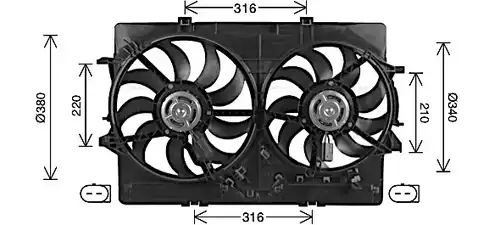 вентилатор, охлаждане на двигателя AVA QUALITY COOLING AI7522