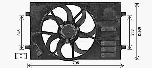 вентилатор, охлаждане на двигателя AVA QUALITY COOLING AI7524